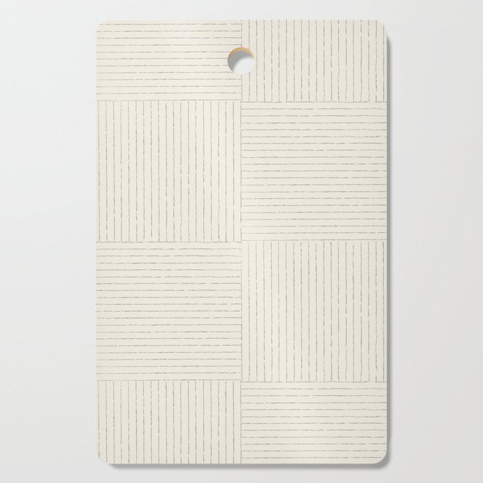 Lines III (Linen Gray) Cutting Board Gallery Image 1