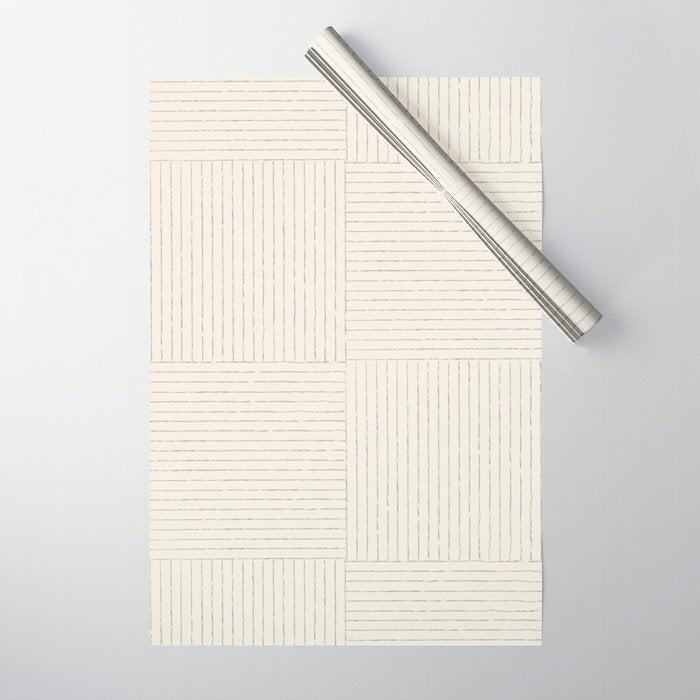 Lines III (Linen Gray) Wrapping Paper Gallery Image 1