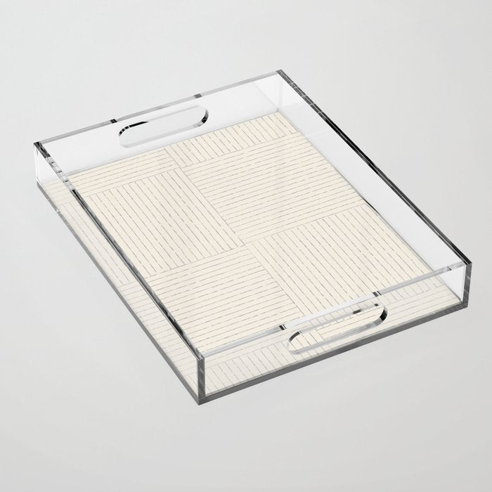 Lines III (Linen Gray) Acrylic Tray Gallery Image 1