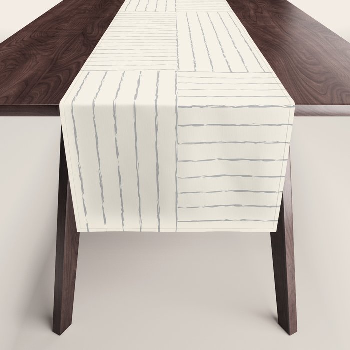 Lines III (Linen Gray) Table Runner Gallery Image 1