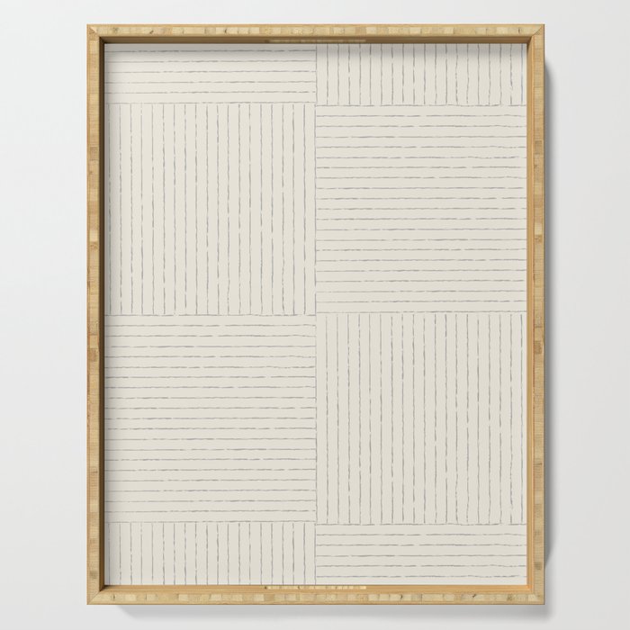 Lines III (Linen Gray) Serving Tray Gallery Image 1
