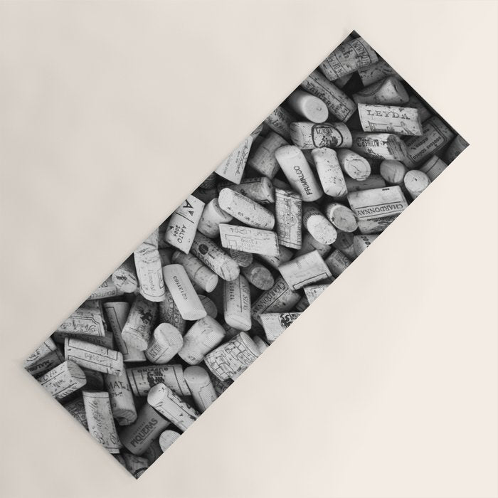 Something Nostalgic II Twist-off Wine Corks in Black And White #decor #society6 #buyart Yoga Mat Gallery Image 1