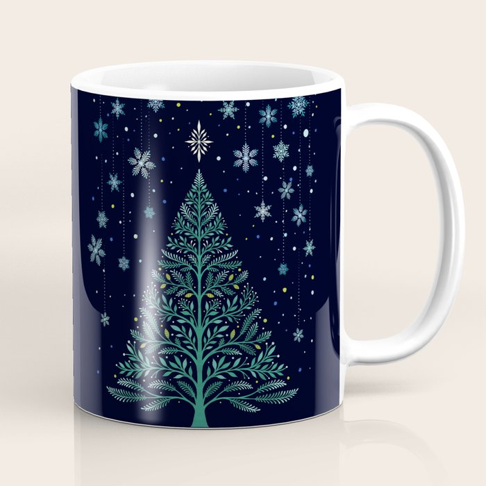 Christmas Night Tree-Snowy Coffee Mug Gallery Image 1