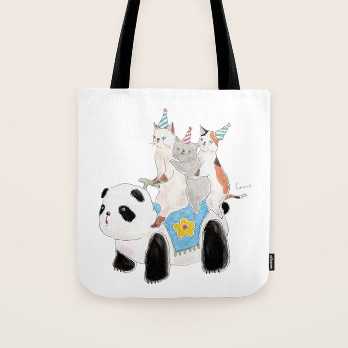 Panda Nyanco - Panda kitty - Tote Bag Gallery Image 1