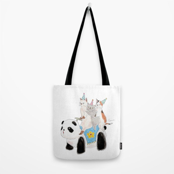 Panda Nyanco - Panda kitty - Tote Bag Gallery Image 2