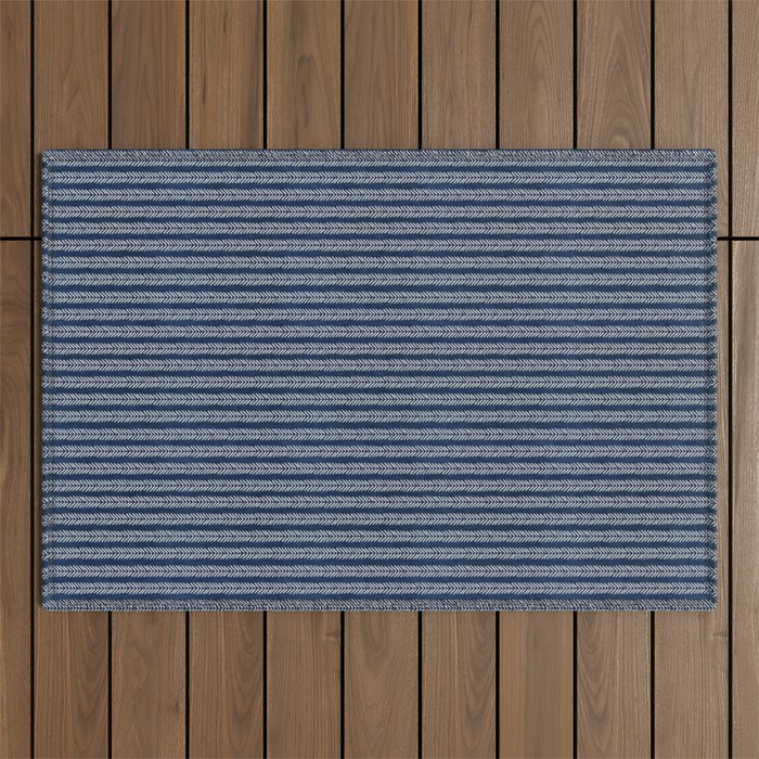 Small Navy Arrowheads Outdoor Rug Gallery Image 1