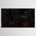 Vintage Black Dramatic Glamour Autumn Romanticism: Maximalism Moody Florals - Grand Millennial Midnight burgundy Roses Black Roses Bouquets and Nostalgic Gothic Mystic Flowers Tablecloth Gallery Image 2