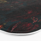 Vintage Black Dramatic Glamour Autumn Romanticism: Maximalism Moody Florals - Grand Millennial Midnight burgundy Roses Black Roses Bouquets and Nostalgic Gothic Mystic Flowers Bath Mat Gallery Image 3