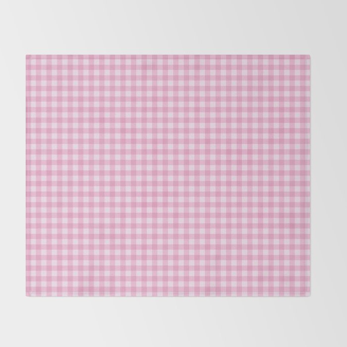 Gingham Plaid Pattern - Pastel Pink Throw Blanket Gallery Image 2