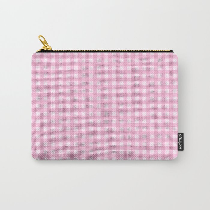 Gingham Plaid Pattern - Pastel Pink Carry All Pouch Gallery Image 1
