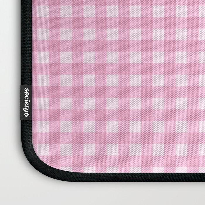 Gingham Plaid Pattern - Pastel Pink Laptop Sleeve Gallery Image 3