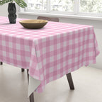 Gingham Plaid Pattern - Pastel Pink Tablecloth Gallery Image 3