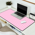 Gingham Plaid Pattern - Pastel Pink Desk Mat Gallery Image 2