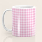 Gingham Plaid Pattern - Pastel Pink Coffee Mug Gallery Image 3