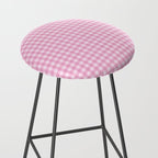 Gingham Plaid Pattern - Pastel Pink Stool Gallery Image 2