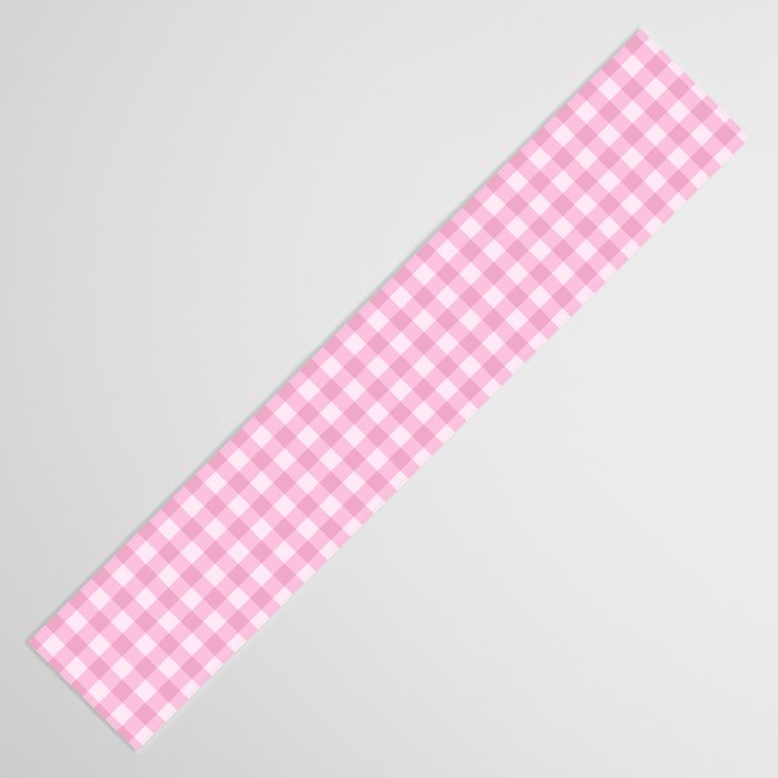 Gingham Plaid Pattern - Pastel Pink Table Runner Gallery Image 3