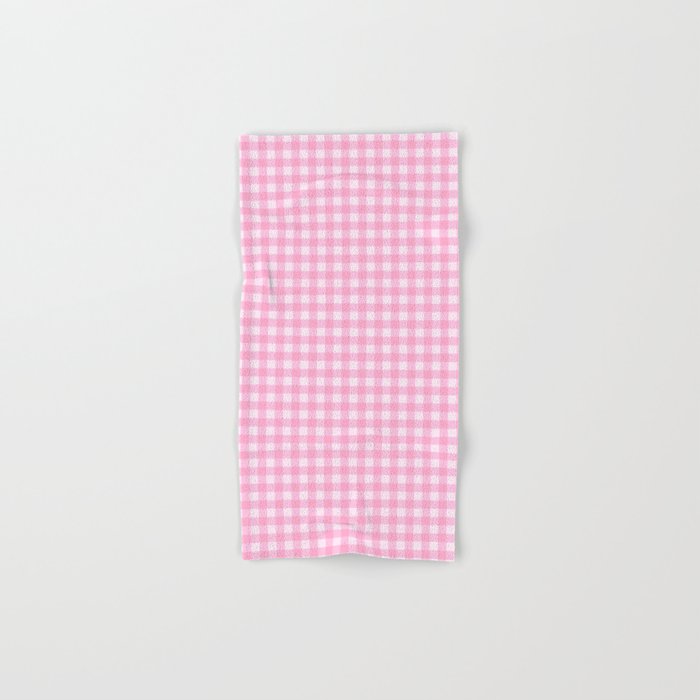 Gingham Plaid Pattern - Pastel Pink Bath Towel Gallery Image 1