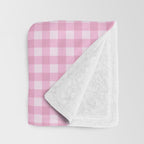 Gingham Plaid Pattern - Pastel Pink Throw Blanket Gallery Image 3