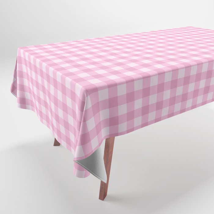 Gingham Plaid Pattern - Pastel Pink Tablecloth Gallery Image 1
