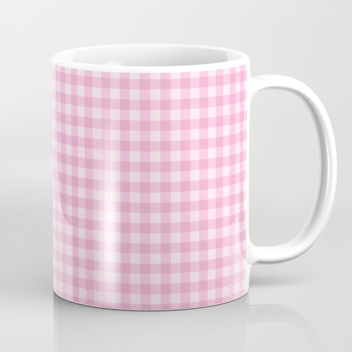 Gingham Plaid Pattern - Pastel Pink Coffee Mug Gallery Image 1
