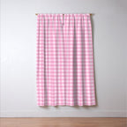 Gingham Plaid Pattern - Pastel Pink Window Curtain Gallery Image 3