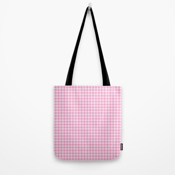 Gingham Plaid Pattern - Pastel Pink Tote Bag Gallery Image 2