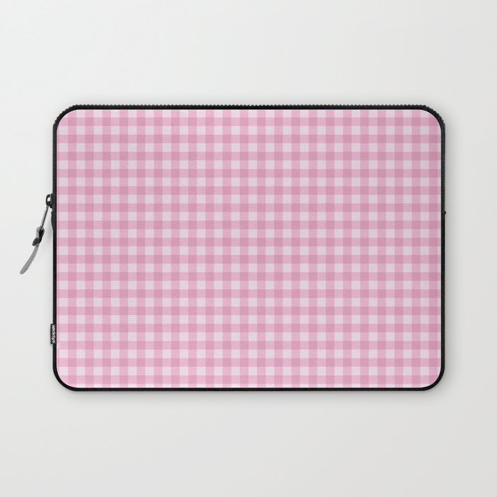 Gingham Plaid Pattern - Pastel Pink Laptop Sleeve Gallery Image 1