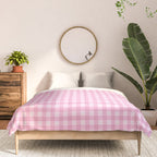Gingham Plaid Pattern - Pastel Pink Comforter Gallery Image 3
