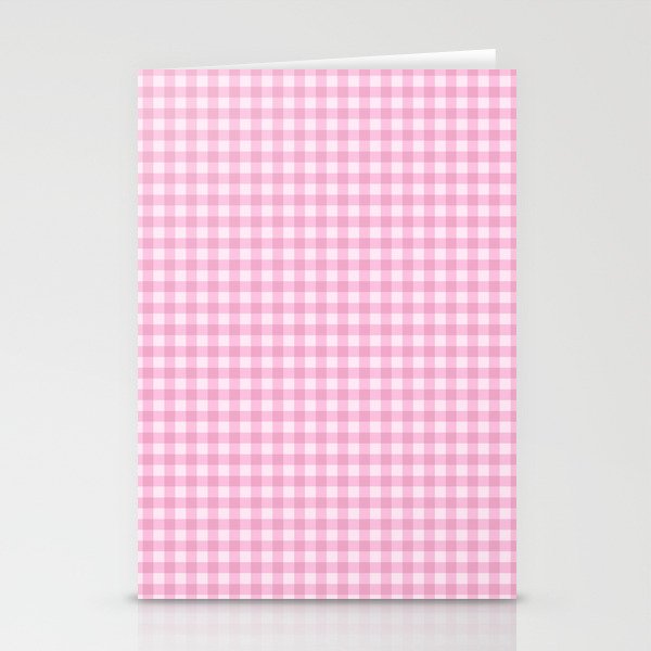 Gingham Plaid Pattern - Pastel Pink Stationery Card Gallery Image 2