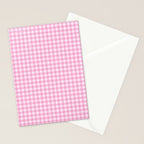 Gingham Plaid Pattern - Pastel Pink Stationery Card Gallery Image 2