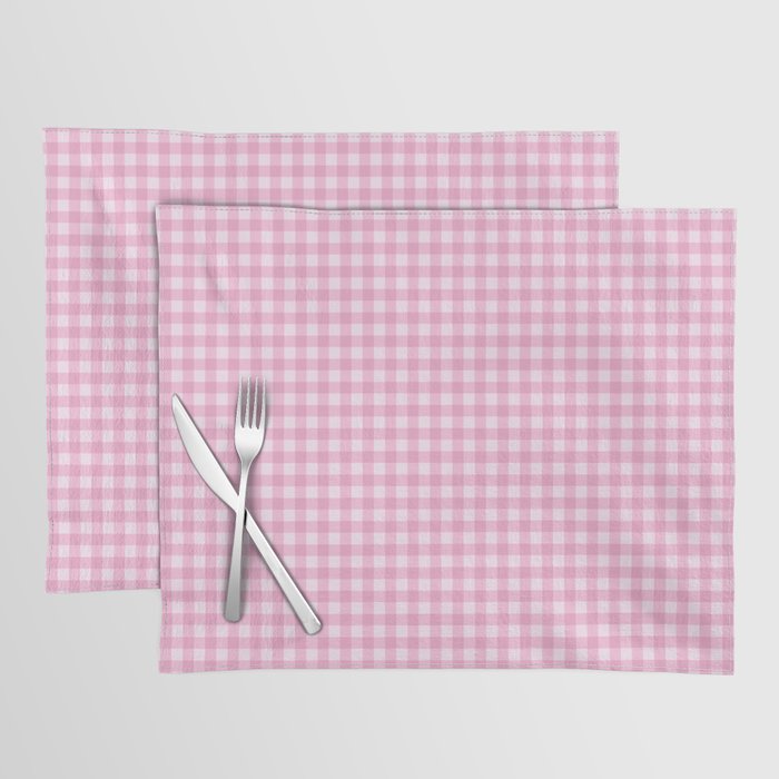 Gingham Plaid Pattern - Pastel Pink Placemat Gallery Image 1