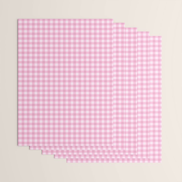 Gingham Plaid Pattern - Pastel Pink Wrapping Paper Gallery Image 3