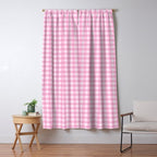 Gingham Plaid Pattern - Pastel Pink Window Curtain Gallery Image 5