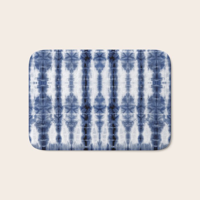 Tiki Shibori Blue Bath Mat Gallery Image 1