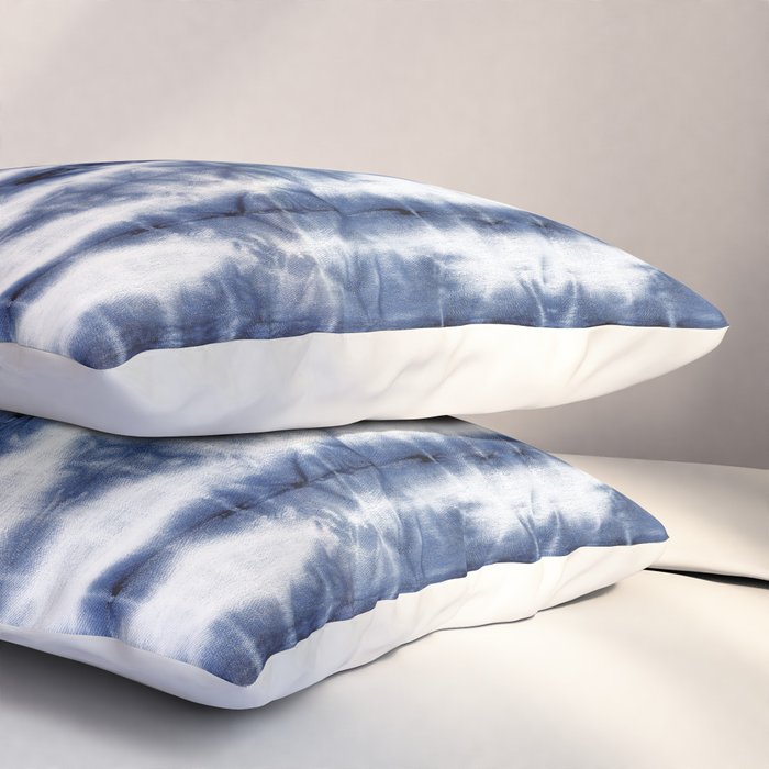 Tiki Shibori Blue Pillow Sham Gallery Image 3