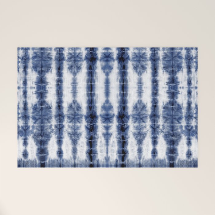 Tiki Shibori Blue Welcome Mat Gallery Image 1