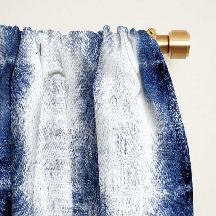 Tiki Shibori Blue Window Curtain Gallery Image 2