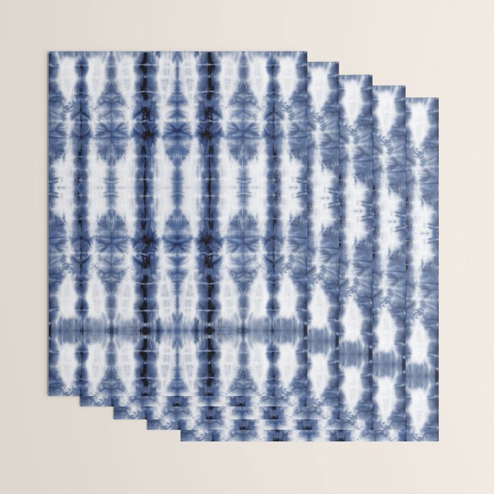 Tiki Shibori Blue Wrapping Paper Gallery Image 3