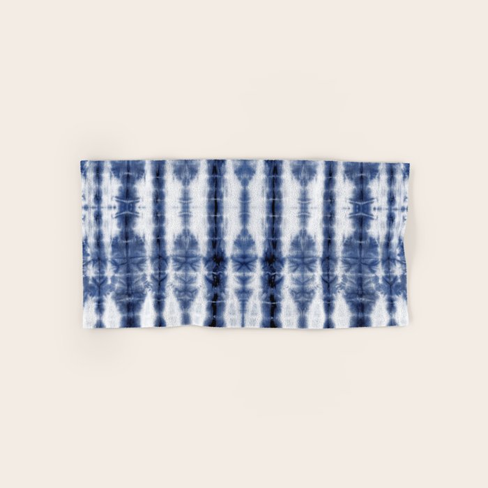 Tiki Shibori Blue Bath Towel Gallery Image 1