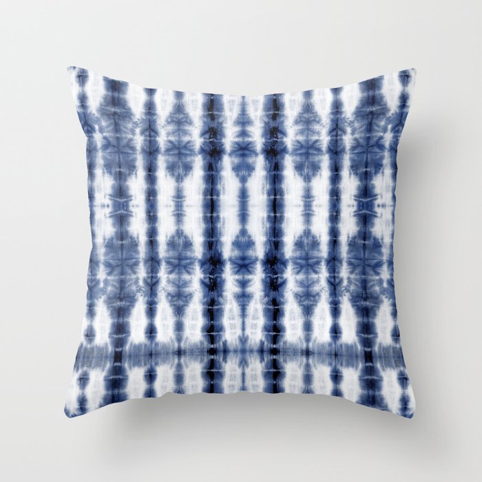 Tiki Shibori Blue Throw Pillow Gallery Image 6