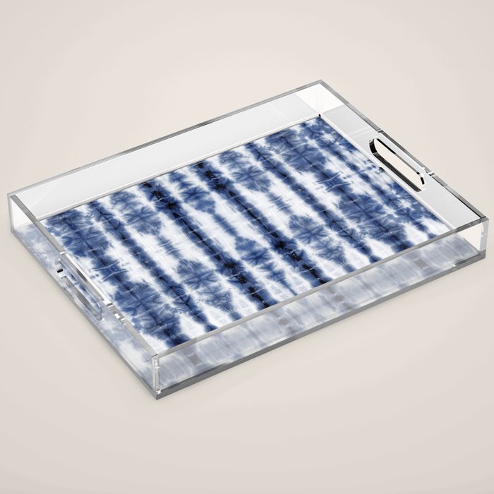 Tiki Shibori Blue Acrylic Tray Gallery Image 1