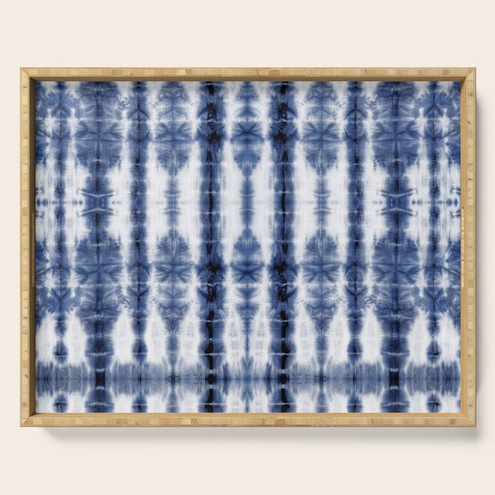 Tiki Shibori Blue Serving Tray Gallery Image 1