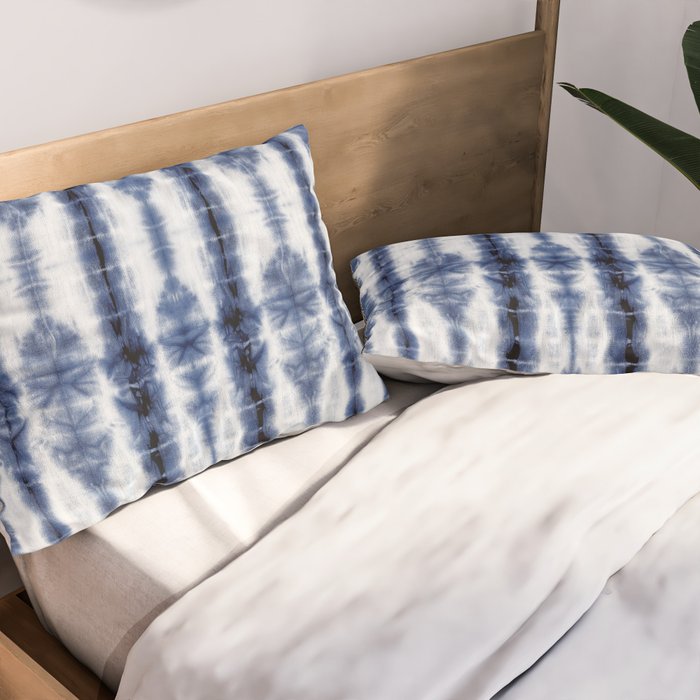 Tiki Shibori Blue Pillow Sham Gallery Image 2