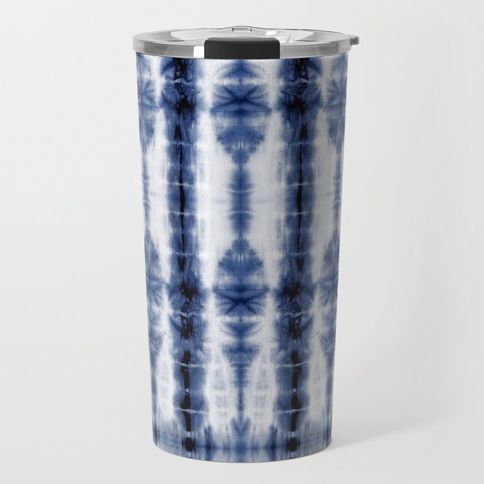 Tiki Shibori Blue Travel Mug Gallery Image 1