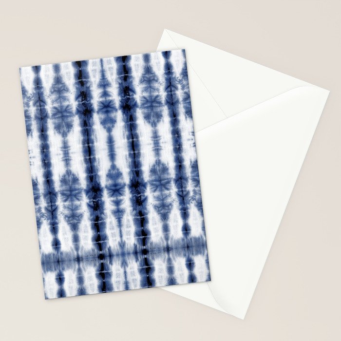 Tiki Shibori Blue Stationery Card Gallery Image 2