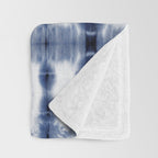 Tiki Shibori Blue Throw Blanket Gallery Image 3