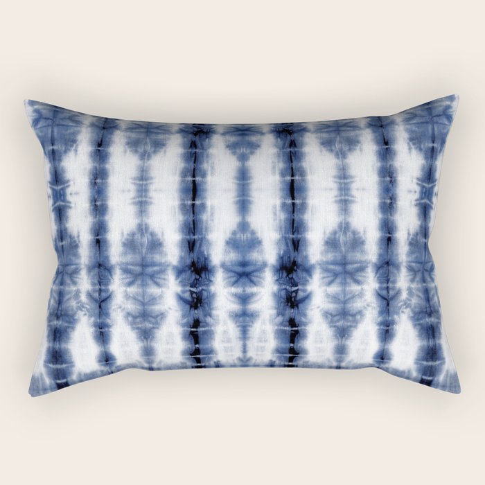 Tiki Shibori Blue Rectangular Pillow Gallery Image 2