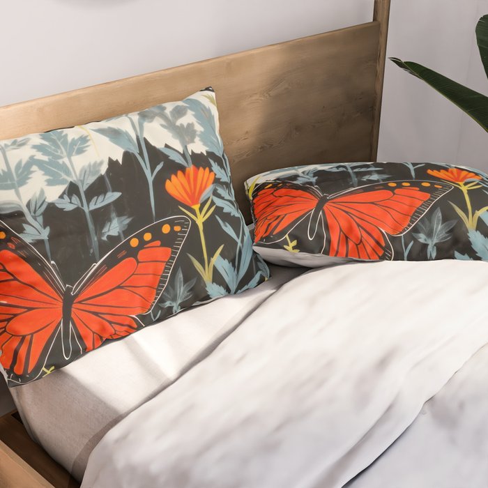 Butterfly Spring Garden Pillow Sham Gallery Image 2