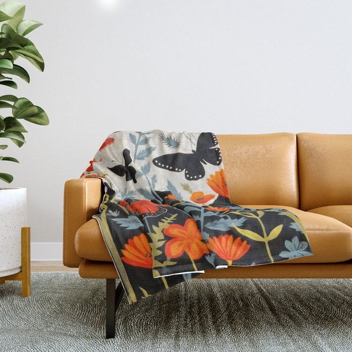 Butterfly Spring Garden Throw Blanket Gallery Image 1