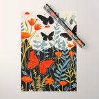 Butterfly Spring Garden Wrapping Paper Gallery Image 1